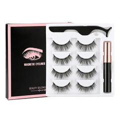 Magnetic Eyelashes Set with Waterproof Eyeliner and Tweezer