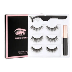 Magnetic Eyelashes Set with Waterproof Eyeliner and Tweezer