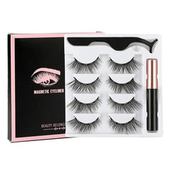 Magnetic Eyelashes Set with Waterproof Eyeliner and Tweezer